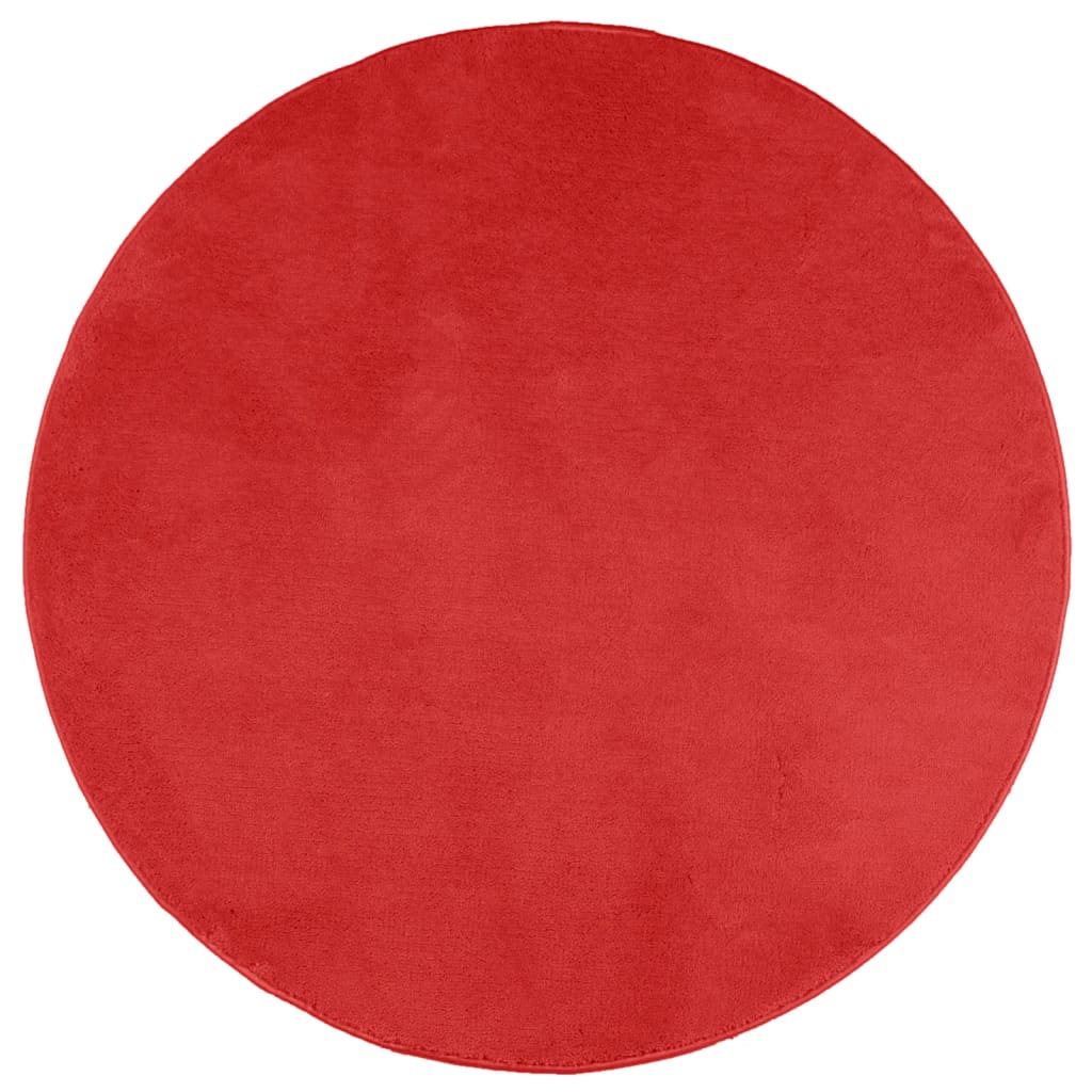 Vloerkleed OVIEDO laagpolig Ø 160 cm rood