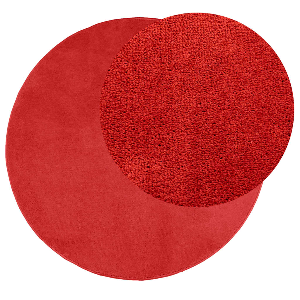 Vloerkleed OVIEDO laagpolig Ø 160 cm rood