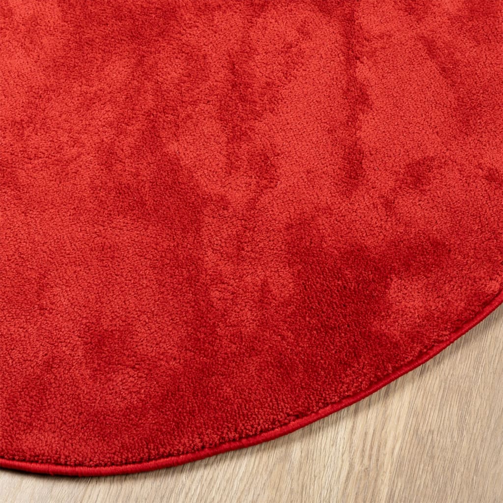 Vloerkleed OVIEDO laagpolig Ø 160 cm rood