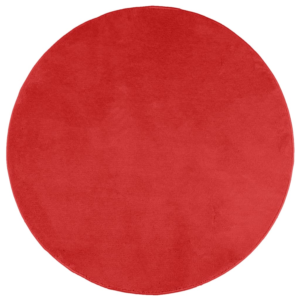 Vloerkleed OVIEDO laagpolig Ø 240 cm rood