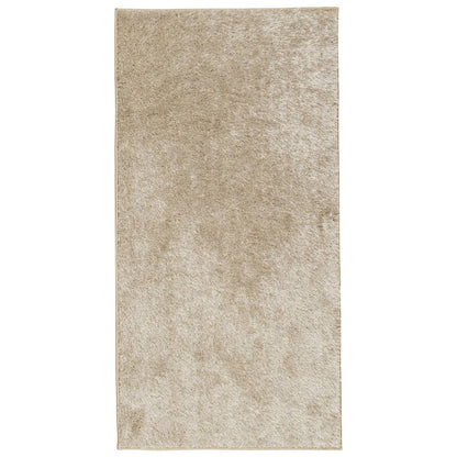 Vloerkleed ISTAN hoogpolig glanzend 100x200 cm beige