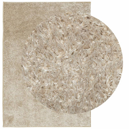 Vloerkleed ISTAN hoogpolig glanzend 120x170 cm beige