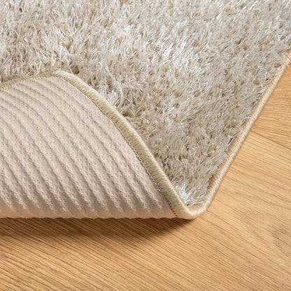 Vloerkleed ISTAN hoogpolig glanzend 120x170 cm beige