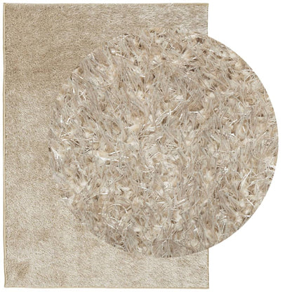 Vloerkleed ISTAN hoogpolig glanzend 200x280 cm beige