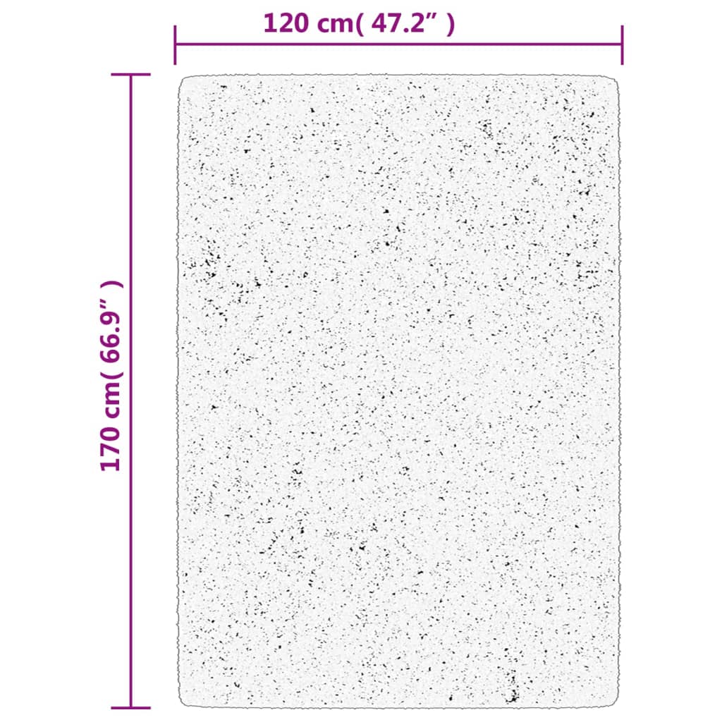 Vloerkleed ISTAN hoogpolig glanzend 120x170 cm crèmekleurig