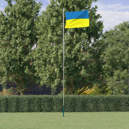 Vlag met vlaggenmast Oekraïne 6,23 m aluminium