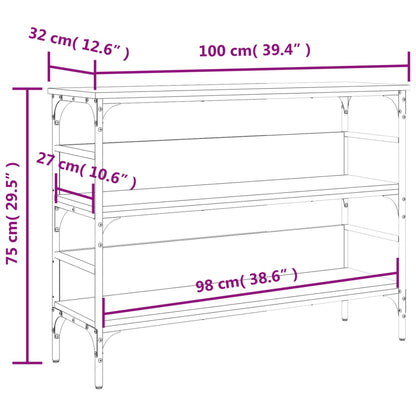 Wandtafel 100x32x75 cm bewerkt hout zwart