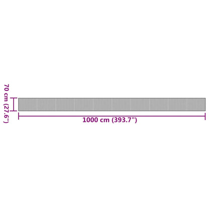 Vloerkleed rechthoekig 70x1000 cm bamboe grijs