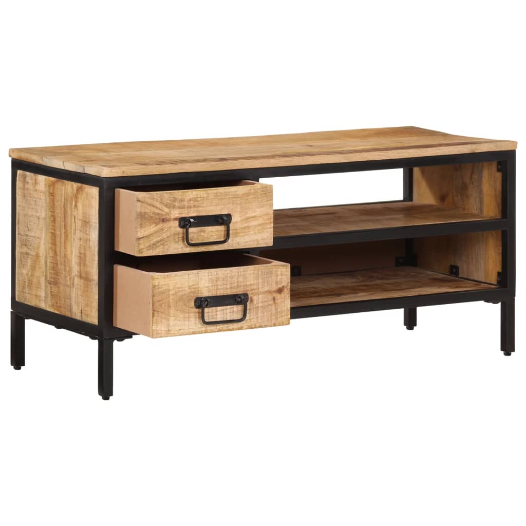 Tv-meubel 90x35x40 cm massief ruw mangohout