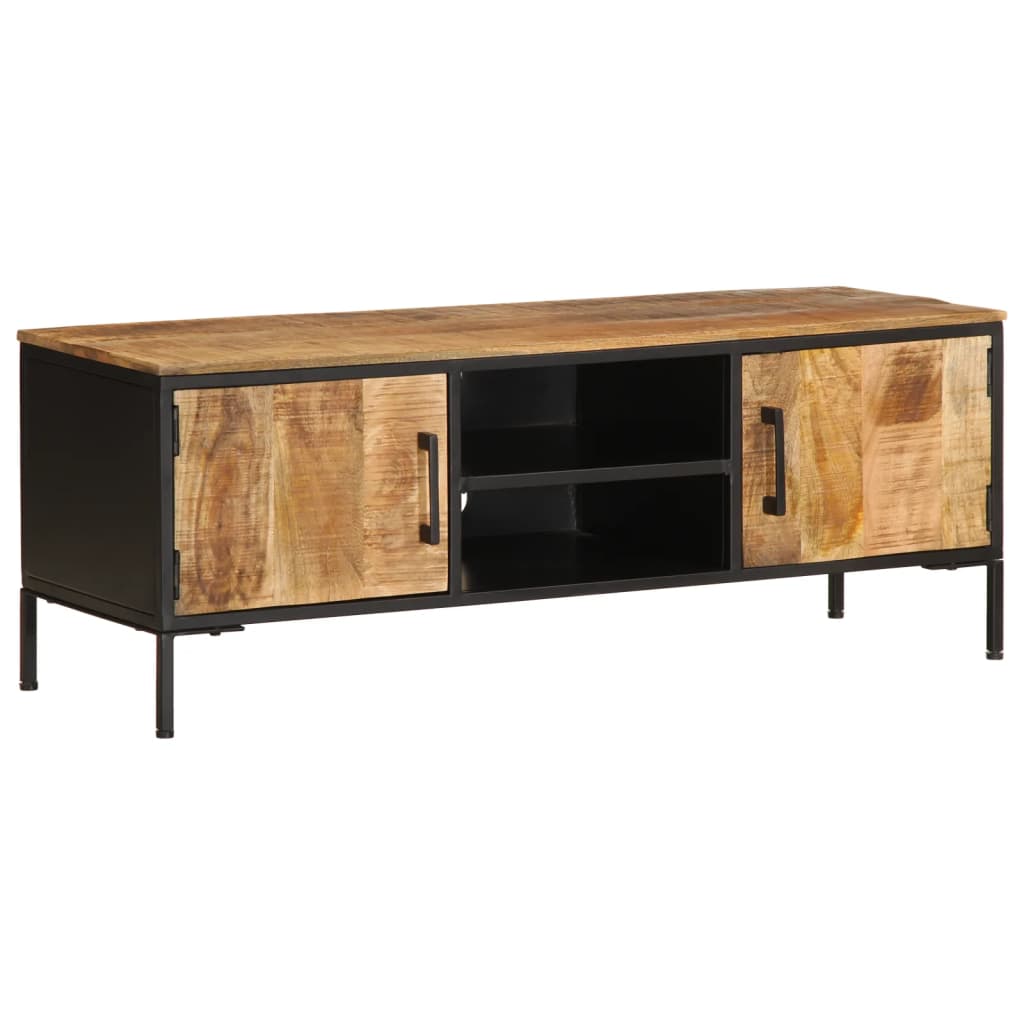 Tv-meubel 110x35x40 cm massief ruw mangohout