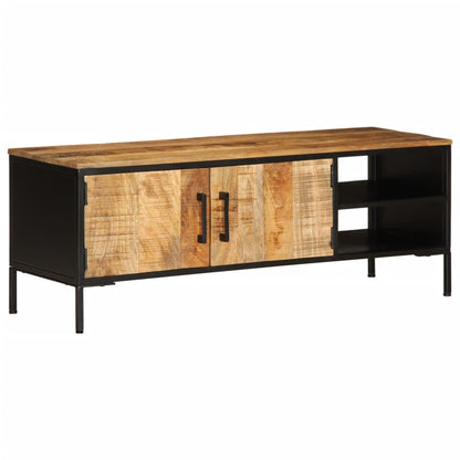 Tv-meubel 110x35x40 cm massief ruw mangohout