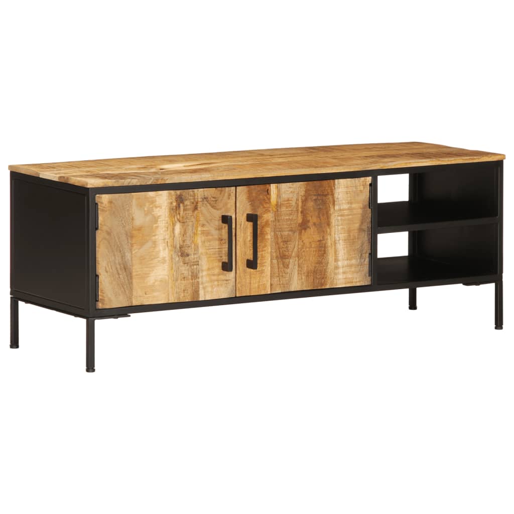 Tv-meubel 110x35x40 cm massief ruw mangohout