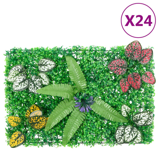  vidaXL Hek met kunstplanten 24 st 40x60 cm groen