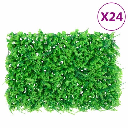  vidaXL Hek met kunstvarenblad 24 st 40x60 cm groen