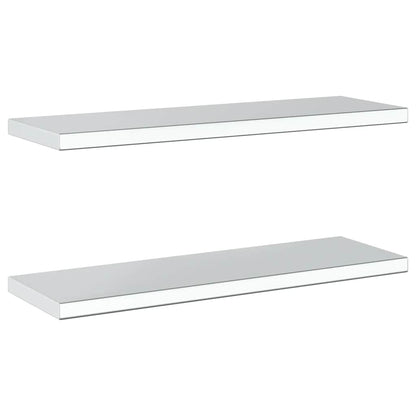 Wandschappen 2 st 75x23,5x3 cm roestvrijstaal zilverkleurig