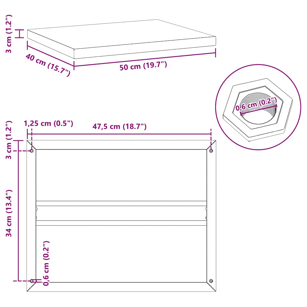 Wandschappen 2 st 50x40x3 cm roestvrijstaal zilverkleurig