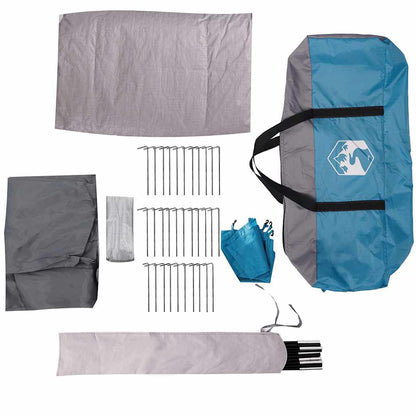 Windscherm camping waterdicht 366x152x152 cm blauw