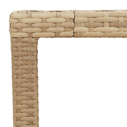 Tuintafel 90x90x75 cm poly rattan en acaciahout beige