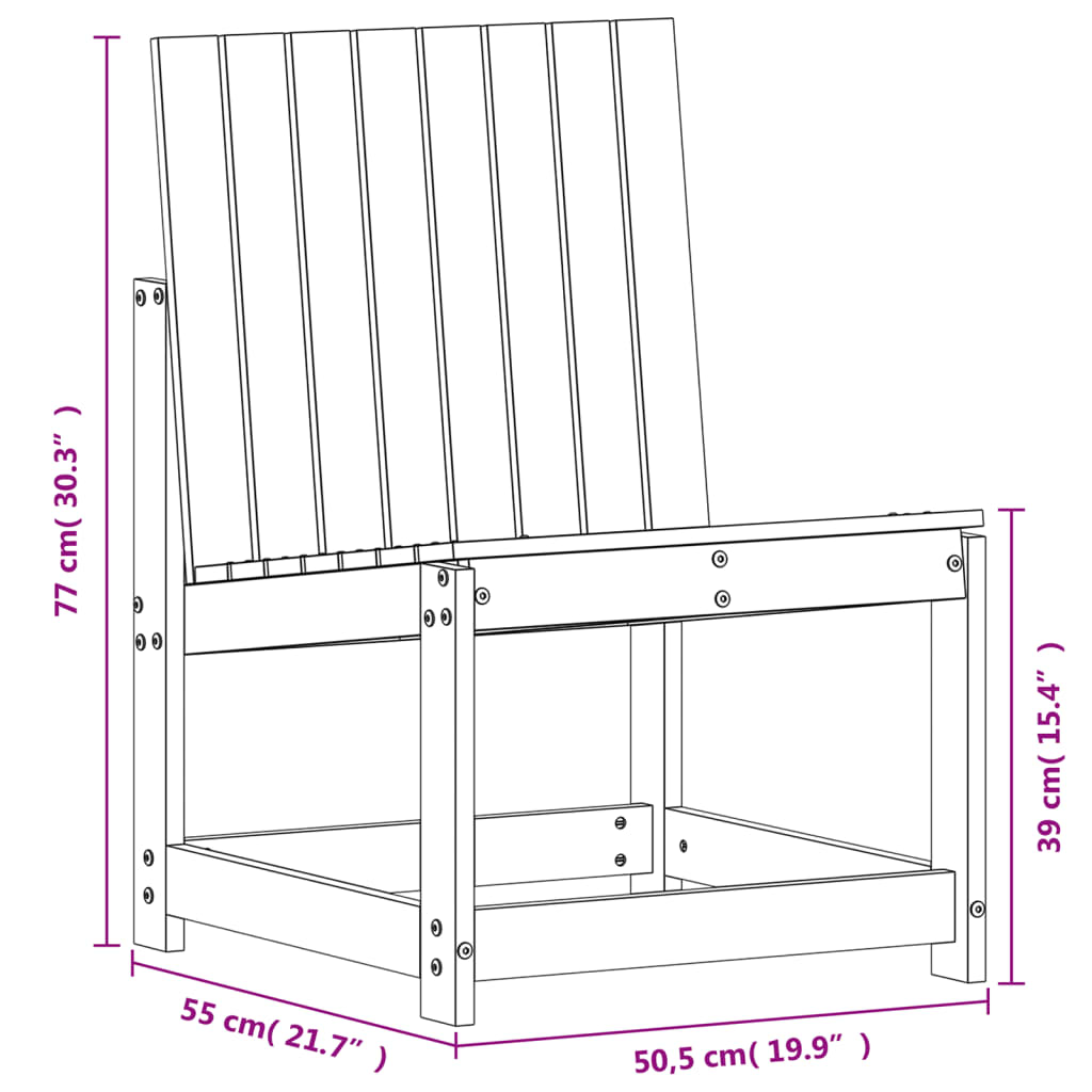 Tuinstoel 50,5x55x77 cm massief grenenhout