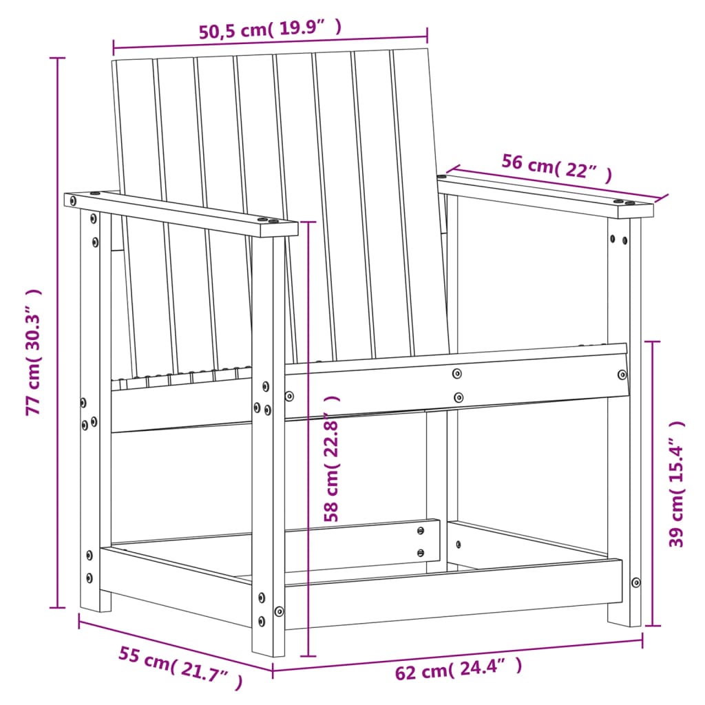 Tuinstoel 62x56x77 cm massief douglashout