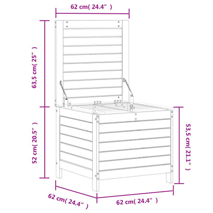 Tuinvoetenbank 62x63,5x53,5 cm massief grenenhout wit