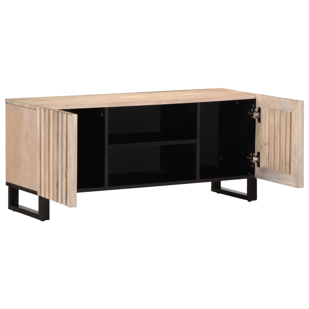 Tv-meubel 105x34x46 cm massief mangohout wit