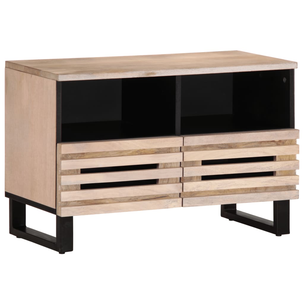 Tv-meubel 70x34x46 cm massief mangohout wit