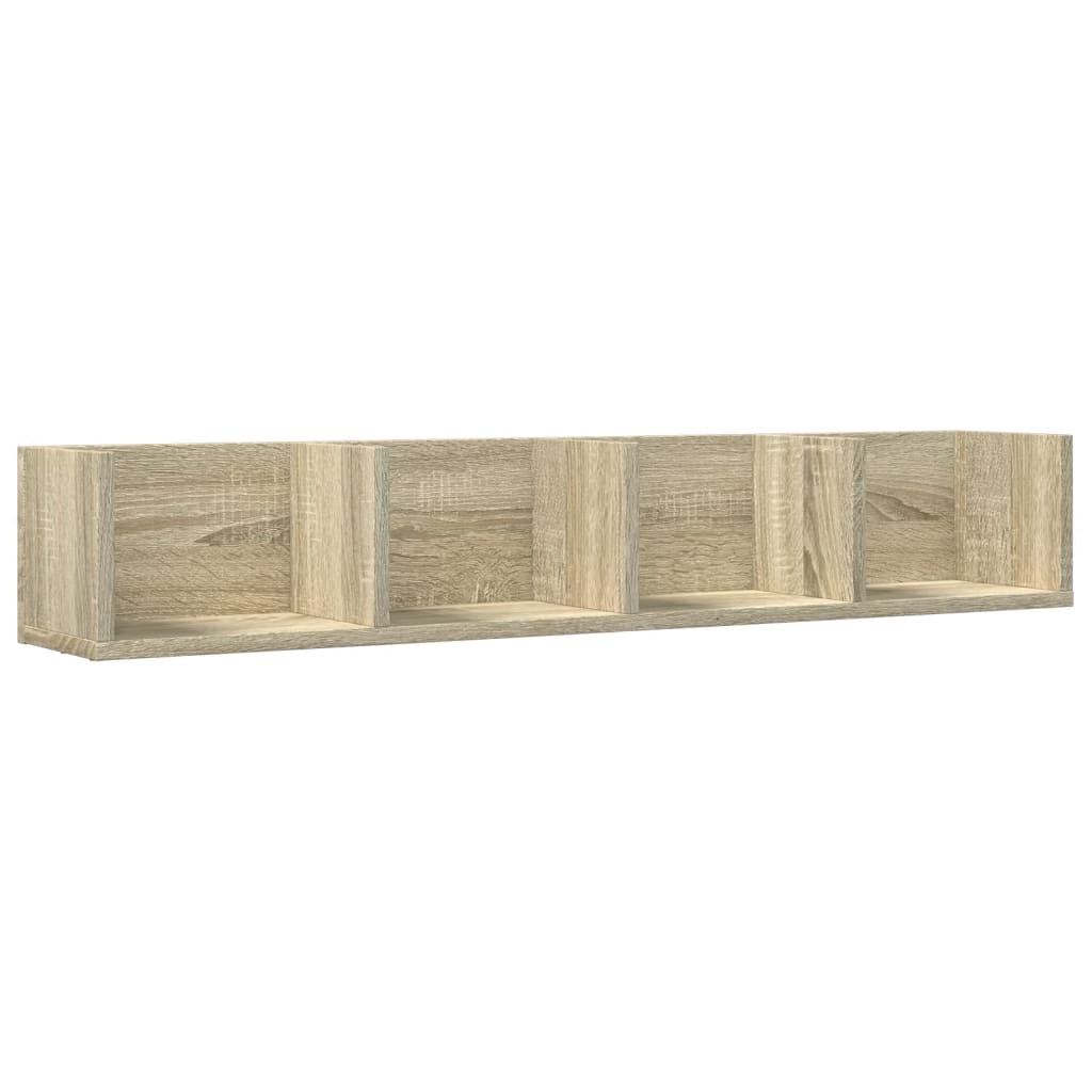 Wandkasten 2 st 99x18x16,5 cm bewerkt hout sonoma eikenkleurig