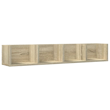 Wandkasten 2 st 99x18x16,5 cm bewerkt hout sonoma eikenkleurig