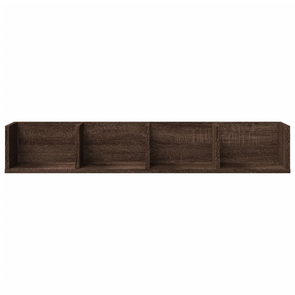 Wandkasten 2 st 99x18x16,5 cm bewerkt hout bruin eikenkleur