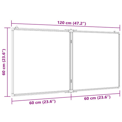 Whiteboard magnetisch inklapbaar 120x60x1,7 cm aluminium