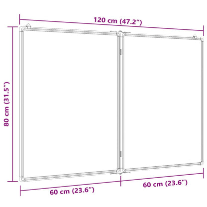 Whiteboard magnetisch inklapbaar 120x80x1,7 cm aluminium