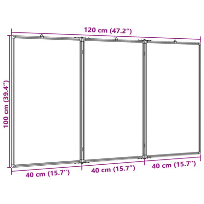 Whiteboard magnetisch inklapbaar 120x100x1,7 cm aluminium