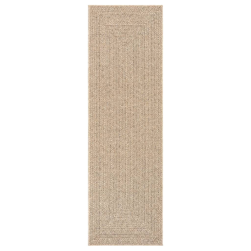 Vloerkleed ZIZUR binnen en buiten 80x250 cm jute look