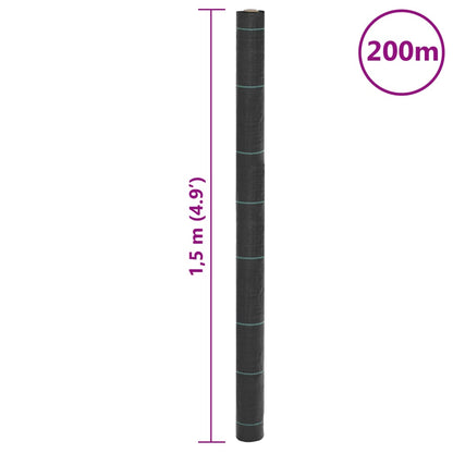 Worteldoek 1,5x200 m polypropeen zwart