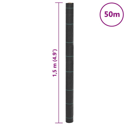 Worteldoek 1,5x50 m polypropeen zwart