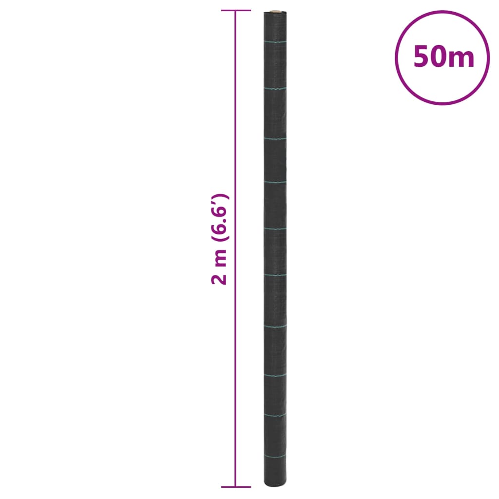 Worteldoek 2x50 m polypropeen zwart