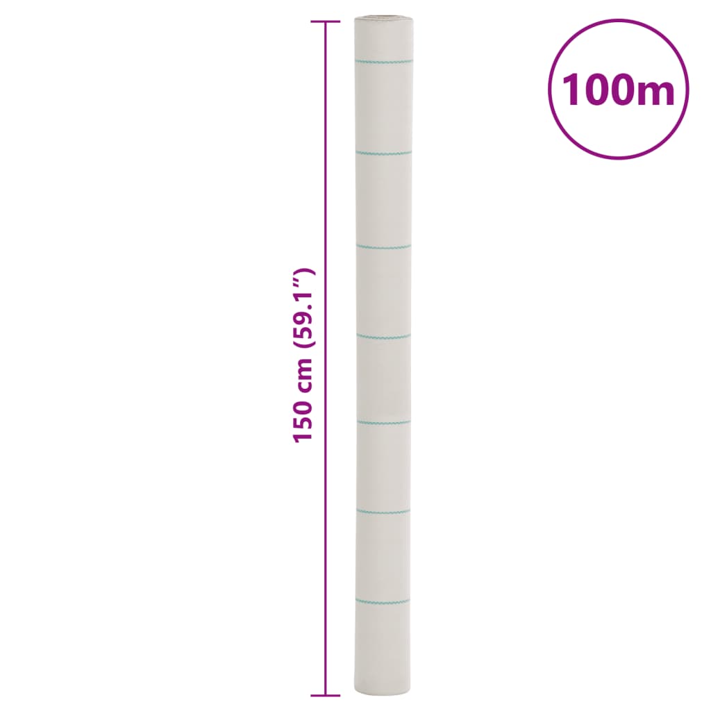 Worteldoek 1,5x100 m PP wit