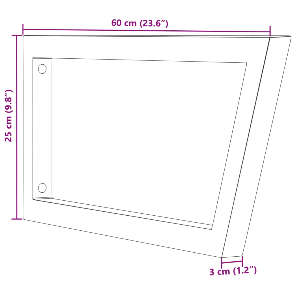 Wandbeugels voor wasbak 2 st trapezium staal wit