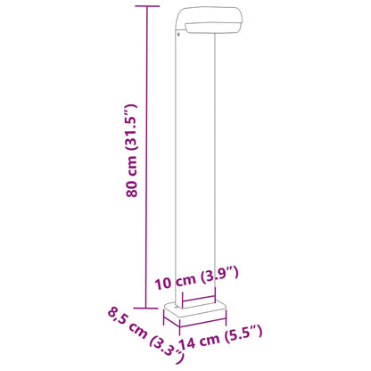 Vloerlampen voor buiten 3 st 80 cm gegoten aluminium zwart