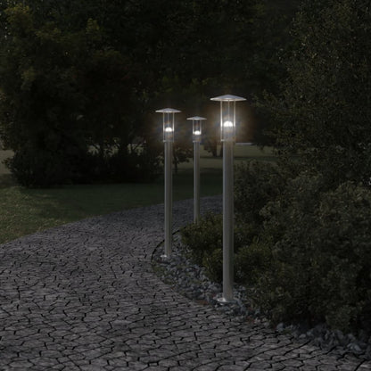 Vloerlamp voor buiten 100 cm roestvrijstaal zilverkleurig