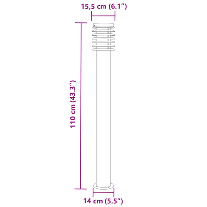 Vloerlamp voor buiten 110 cm roestvrijstaal zilverkleurig