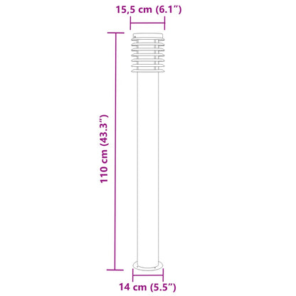 Vloerlamp voor buiten 110 cm roestvrijstaal zwart