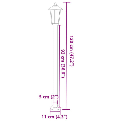 Vloerlamp voor buiten 120 cm roestvrijstaal zilverkleurig