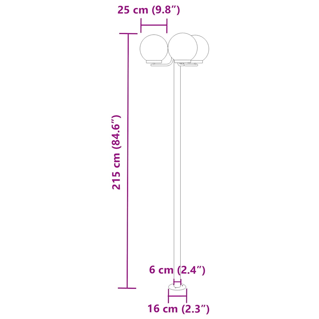 Vloerlamp voor buiten 2 st 215 cm roestvrij staal zilverkleurig