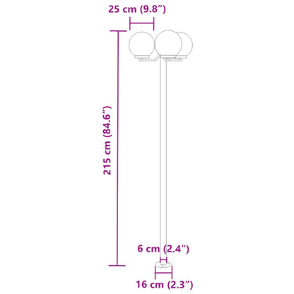 Vloerlamp voor buiten 2 st 215 cm roestvrij staal zilverkleurig