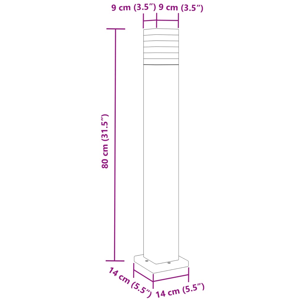 Vloerlampen voor buiten 80 cm aluminium zwart