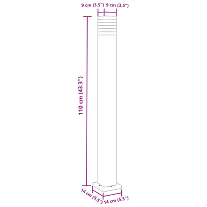 Vloerlampen voor buiten 3 st 110 cm aluminium zwart