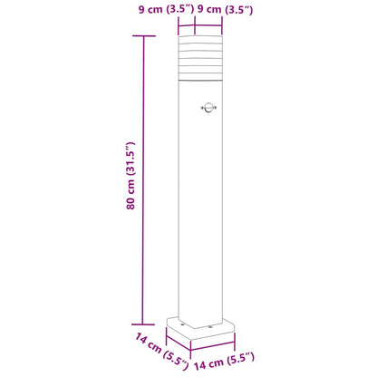 Vloerlamp voor buiten met sensor 80 cm aluminium zwart