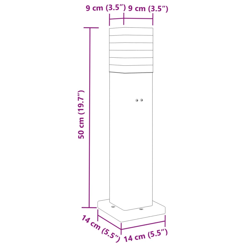 Vloerlamp voor buiten met stopcontact 50 cm aluminium zwart